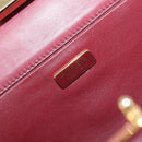 PRADA Shoulder Bag Safiano Leather Bordeaux Gold Auth 202965V-20