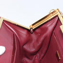 PRADA Shoulder Bag Safiano Leather Bordeaux Gold Auth 202965V-22