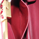 PRADA Shoulder Bag Safiano Leather Bordeaux Gold Auth 202965V-23