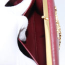 PRADA Shoulder Bag Safiano Leather Bordeaux Gold Auth 202965V-24
