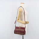 PRADA Shoulder Bag Safiano Leather Bordeaux Gold Auth 202965V-25