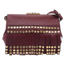 PRADA Shoulder Bag Safiano Leather Bordeaux Gold Auth 202965V-2