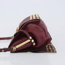PRADA Shoulder Bag Safiano Leather Bordeaux Gold Auth 202965V-4