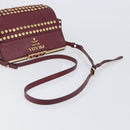 PRADA Shoulder Bag Safiano Leather Bordeaux Gold Auth 202965V-7