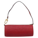 LOUIS VUITTON Epi Soufflot Pouch Accessory Pouch Red LV Auth 202968-2