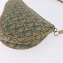 Christian Dior Trotter Canvas Saddle Accessory Pouch Khaki Gold Auth 202969-18