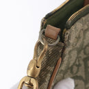 Christian Dior Trotter Canvas Saddle Accessory Pouch Khaki Gold Auth 202969-8