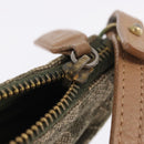 Christian Dior Trotter Canvas Saddle Accessory Pouch Khaki Gold Auth 202969-9
