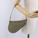 Christian Dior Trotter Canvas Saddle Accessory Pouch Khaki Gold Auth 202969-22