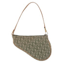 Christian Dior Trotter Canvas Saddle Accessory Pouch Khaki Gold Auth 202969-2