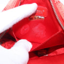 CHANEL New Travel Line Pouch Canvas Red Silver CC Auth 202970-19