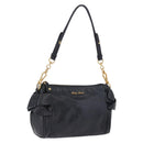 Miu Miu Shoulder Bag Vitellolux Black Gold Auth 202971V-1