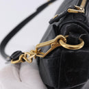Miu Miu Shoulder Bag Vitellolux Black Gold Auth 202971V-14