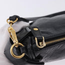 Miu Miu Shoulder Bag Vitellolux Black Gold Auth 202971V-15