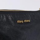 Miu Miu Shoulder Bag Vitellolux Black Gold Auth 202971V-16