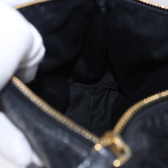 Miu Miu Shoulder Bag Vitellolux Black Gold Auth 202971V