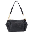 Miu Miu Shoulder Bag Vitellolux Black Gold Auth 202971V-3