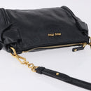 Miu Miu Shoulder Bag Vitellolux Black Gold Auth 202971V-6