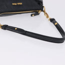 Miu Miu Shoulder Bag Vitellolux Black Gold Auth 202971V-7