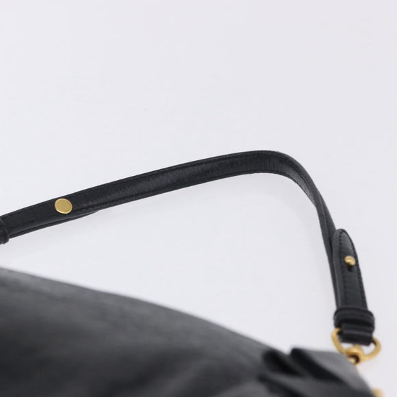 Miu Miu Shoulder Bag Vitellolux Black Gold Auth 202971V