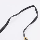 PRADA Ribbon Hand Bag Leather Black Gold Auth 202973V-15