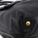 PRADA Ribbon Hand Bag Leather Black Gold Auth 202973V-16