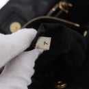 PRADA Ribbon Hand Bag Leather Black Gold Auth 202973V-12