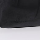 PRADA Ribbon Hand Bag Leather Black Gold Auth 202973V-3