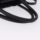PRADA Ribbon Hand Bag Leather Black Gold Auth 202973V-8