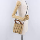 Salvatore Ferragamo Hand Bag Canvas 2way Beige Gold Auth 202977V-25