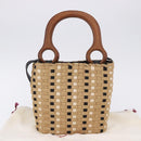 Salvatore Ferragamo Hand Bag Canvas 2way Beige Gold Auth 202977V-26