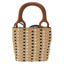 Salvatore Ferragamo Hand Bag Canvas 2way Beige Gold Auth 202977V-3