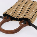 Salvatore Ferragamo Hand Bag Canvas 2way Beige Gold Auth 202977V-6