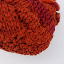 Salvatore Ferragamo Gancini Hand Bag Knitted Fabrics Red Silver Auth 202979V-10
