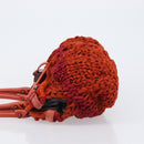 Salvatore Ferragamo Gancini Hand Bag Knitted Fabrics Red Silver Auth 202979V-5
