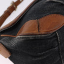 BURBERRY Blue Label Shoulder Bag Denim Navy Gold Auth 202980-9