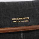 BURBERRY Blue Label Shoulder Bag Denim Navy Gold Auth 202980-18