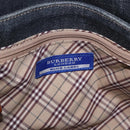 BURBERRY Blue Label Shoulder Bag Denim Navy Gold Auth 202980-20