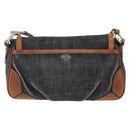 BURBERRY Blue Label Shoulder Bag Denim Navy Gold Auth 202980-2