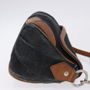 BURBERRY Blue Label Shoulder Bag Denim Navy Gold Auth 202980-4