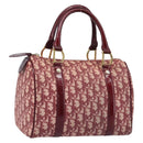 Christian Dior Trotter Canvas Boston Bag PVC Red Gold Auth 202981-1