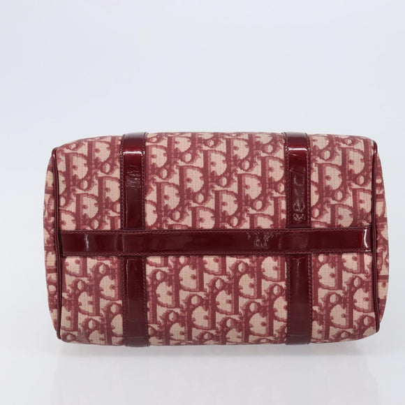 Christian Dior Trotter Canvas Boston Bag PVC Red Gold Auth 202981