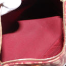 Christian Dior Trotter Canvas Boston Bag PVC Red Gold Auth 202981-9