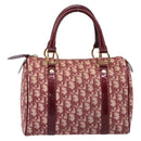 Christian Dior Trotter Canvas Boston Bag PVC Red Gold Auth 202981-13