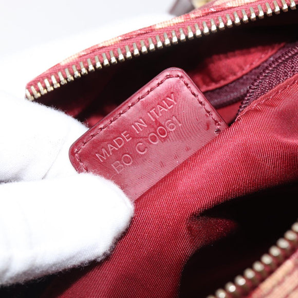 Christian Dior Trotter Canvas Boston Bag PVC Red Gold Auth 202981