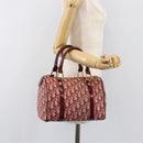 Christian Dior Trotter Canvas Boston Bag PVC Red Gold Auth 202981-26