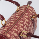 Christian Dior Trotter Canvas Boston Bag PVC Red Gold Auth 202981-6