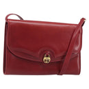 GUCCI Interlocking G Shoulder Bag Leather Red Gold 121546 Auth 202982-1