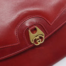 GUCCI Interlocking G Shoulder Bag Leather Red Gold 121546 Auth 202982-18
