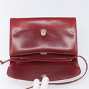 GUCCI Interlocking G Shoulder Bag Leather Red Gold 121546 Auth 202982-9